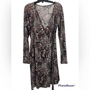 Y2K Paisley Long Sleeve Wrap dress